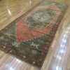 5′ x 13′ Turkish Rust Charcoal Medallion Runner – Vintage Hand-Knotted Wool