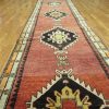 4′ x 14′ Turkish Rust Black Medallion Runner – Vintage Hand-Knotted Wool