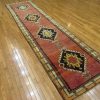 4′ x 14′ Turkish Rust Black Medallion Runner – Vintage Hand-Knotted Wool