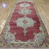 5′ x 15′ Turkish Oushak Rust Blue Ivory Medallion Runner – Vintage Hand-Knotted Wool