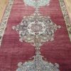 5′ x 15′ Turkish Oushak Rust Blue Ivory Medallion Runner – Vintage Hand-Knotted Wool