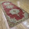 5′ x 15′ Turkish Oushak Rust Blue Ivory Medallion Runner – Vintage Hand-Knotted Wool