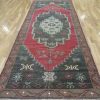 5′ x 12′ Turkish Charcoal Rust Medallion Runner – Vintage Hand-Knotted Wool