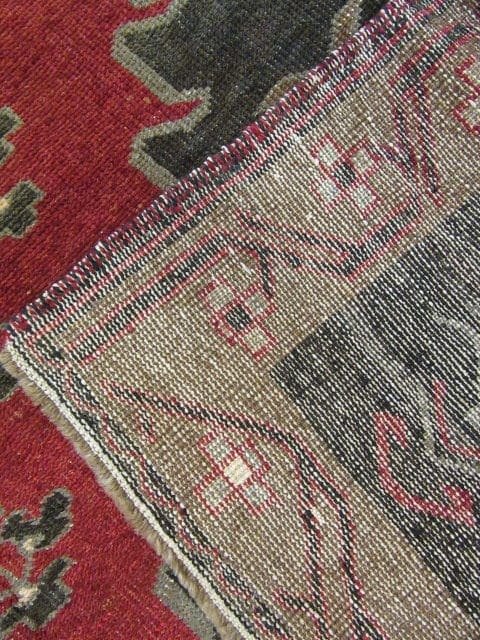 5′ x 12′ Turkish Charcoal Rust Medallion Runner – Vintage Hand-Knotted Wool