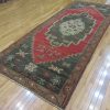 5′ x 12′ Turkish Charcoal Rust Medallion Runner – Vintage Hand-Knotted Wool