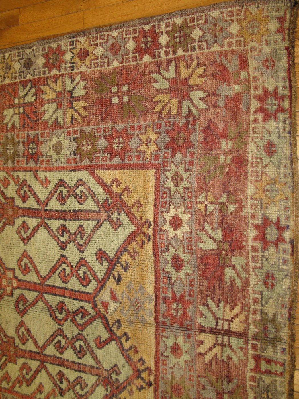 6′ x 13′ Turkish Rust Ivory Panel Runner – Semi-Antique Hand-Knotted Wool