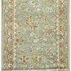 3′ x 18′ Pale Green Fine Hand-Knotted Turkish Oushak Runner – Transitional Wool