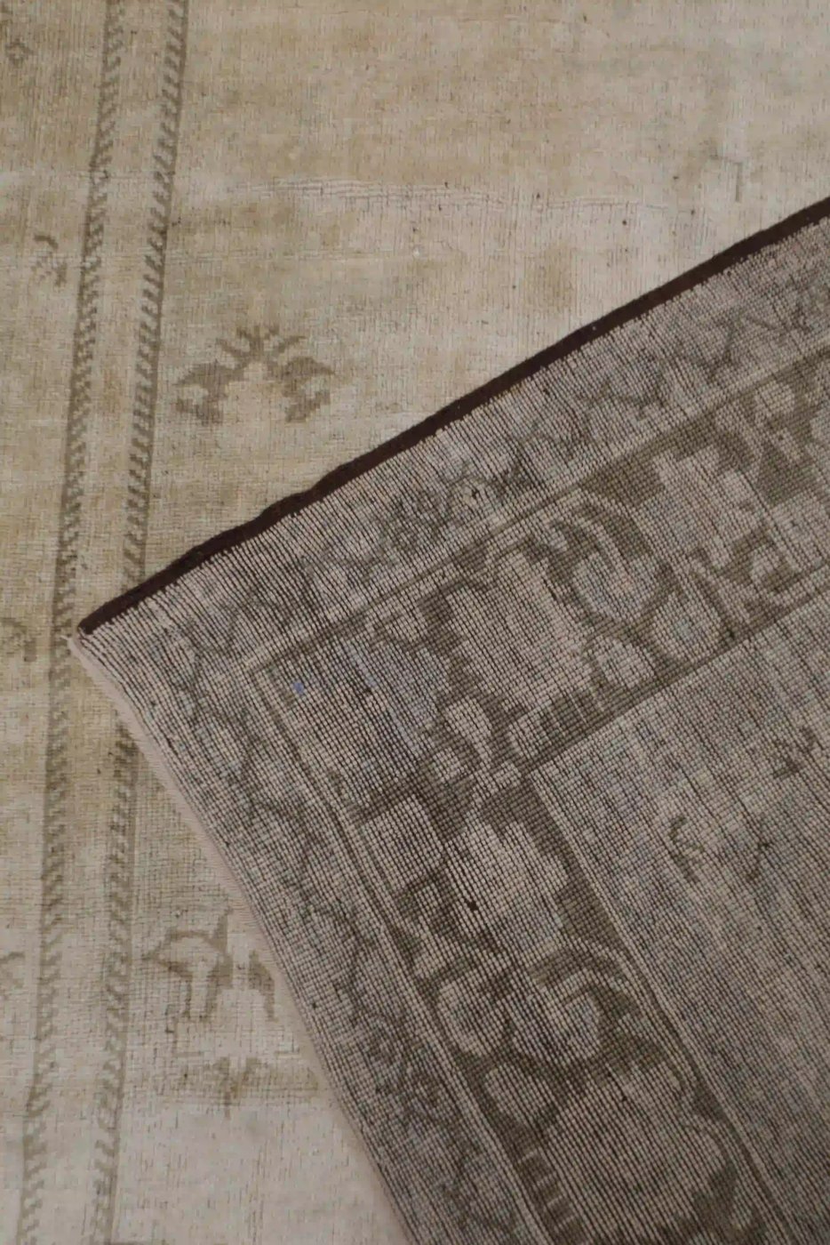 8′ x 14′ Beige Fine Hand-Knotted Turkish Oushak Rug – Traditional Wool