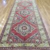5′ x 11′ Turkish Oushak Rust Sage Triple Medallion Runner – Vintage Hand-Knotted Wool