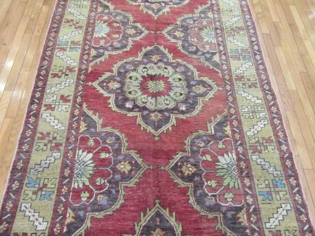 5′ x 11′ Turkish Oushak Rust Sage Triple Medallion Runner – Vintage Hand-Knotted Wool