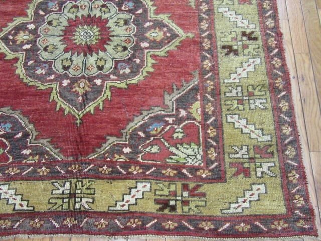 5′ x 11′ Turkish Oushak Rust Sage Triple Medallion Runner – Vintage Hand-Knotted Wool