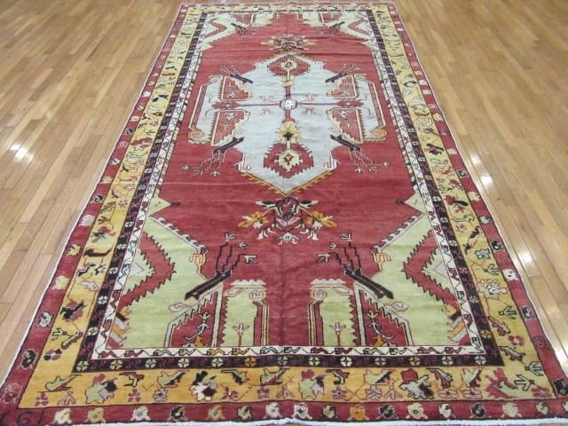 6′ x 11′ Turkish Rust Ivory Medallion Runner – Vintage Hand-Knotted Wool