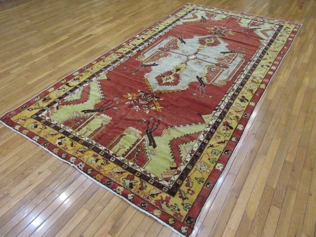 6′ x 11′ Turkish Rust Ivory Medallion Runner – Vintage Hand-Knotted Wool