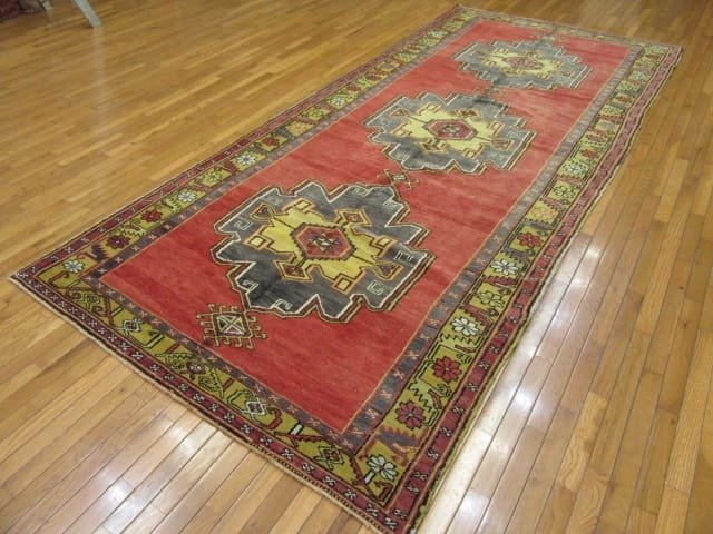 6′ x 11′ Turkish Oushak Rust Ivory Medallion Runner – Vintage Hand-Knotted Wool