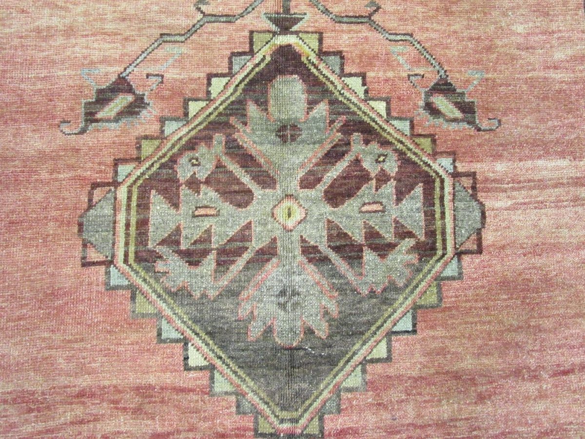 5′ x 12′ Turkish Rust Gold Medallion Runner – Vintage Hand-Knotted Wool