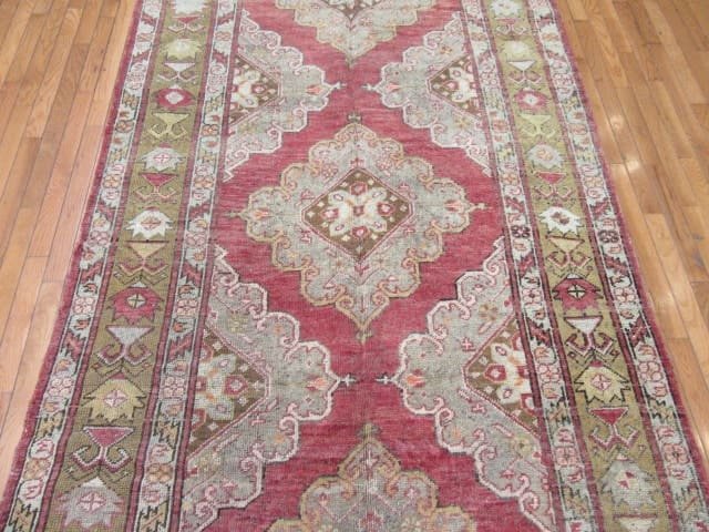5′ x 11′ Turkish Oushak Rust Sage Triple Medallion Runner – Vintage Hand-Knotted Wool