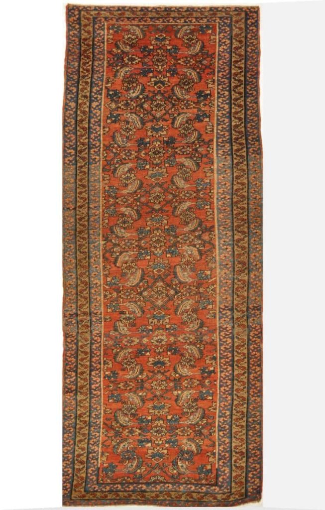 4′ x 11′ Terracotta Fine Hand-Knotted Persian Heriz Runner – Traditional Wool