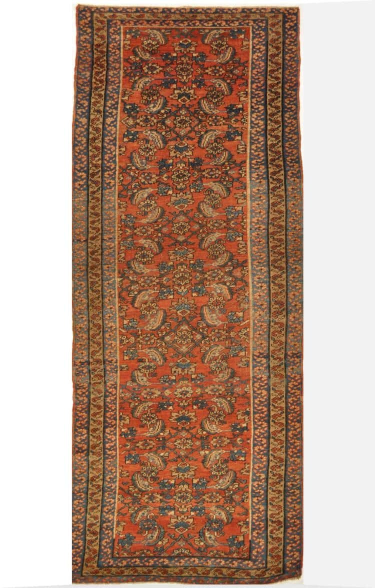 4′ x 11′ Terracotta Fine Hand-Knotted Persian Heriz Runner – Traditional Wool