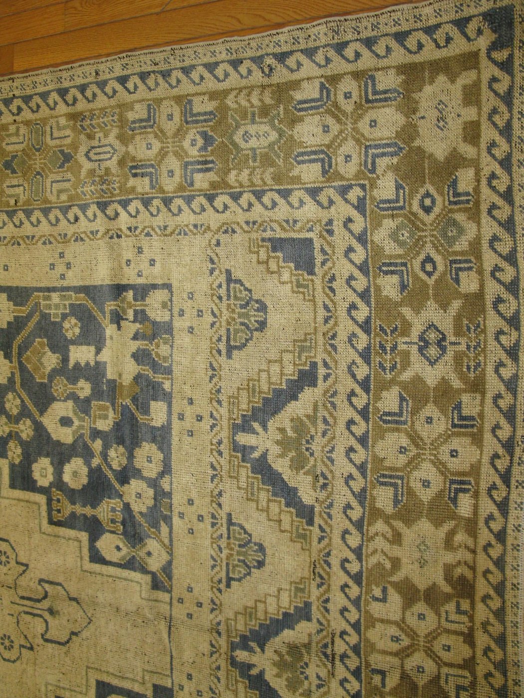 7′ x 12′ Ivory Fine Hahd-Knotted Turkish Oushak Rug – Traditiona Wool
