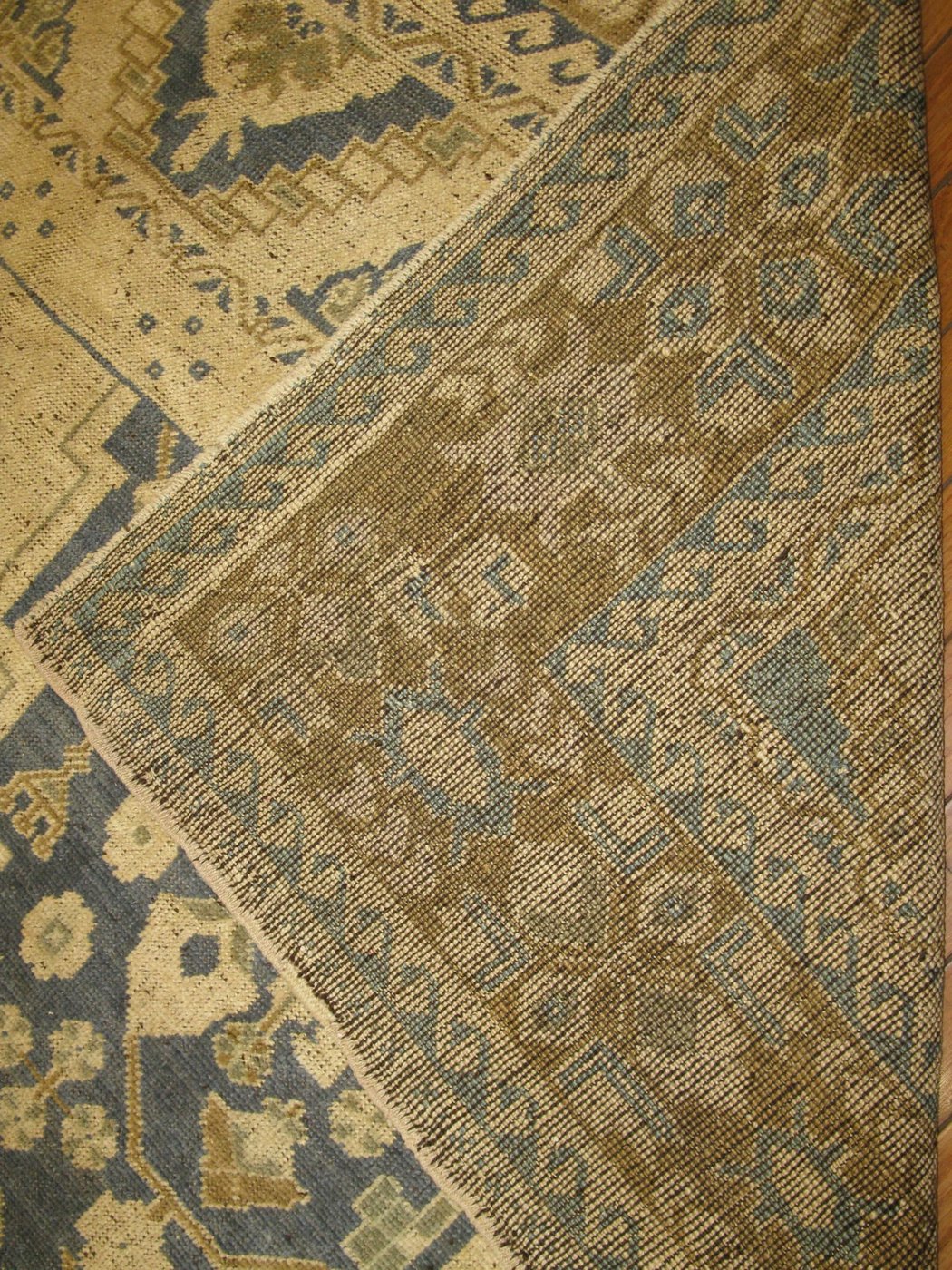 7′ x 12′ Ivory Fine Hahd-Knotted Turkish Oushak Rug – Traditiona Wool