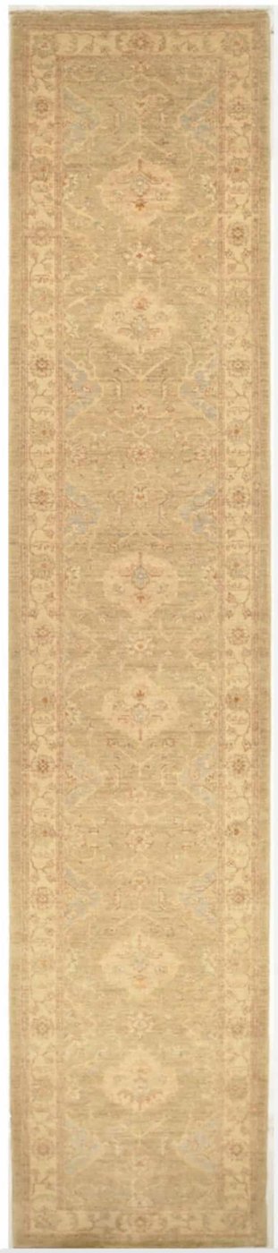 3′ x 16′ Beige Fine Hand-Knotted Pakistani Sultanabad Runner – Traditional Wool