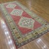 5′ x 12′ Turkish Oushak Rust Olive Tribal Runner – Vintage Hand-Knotted Wool