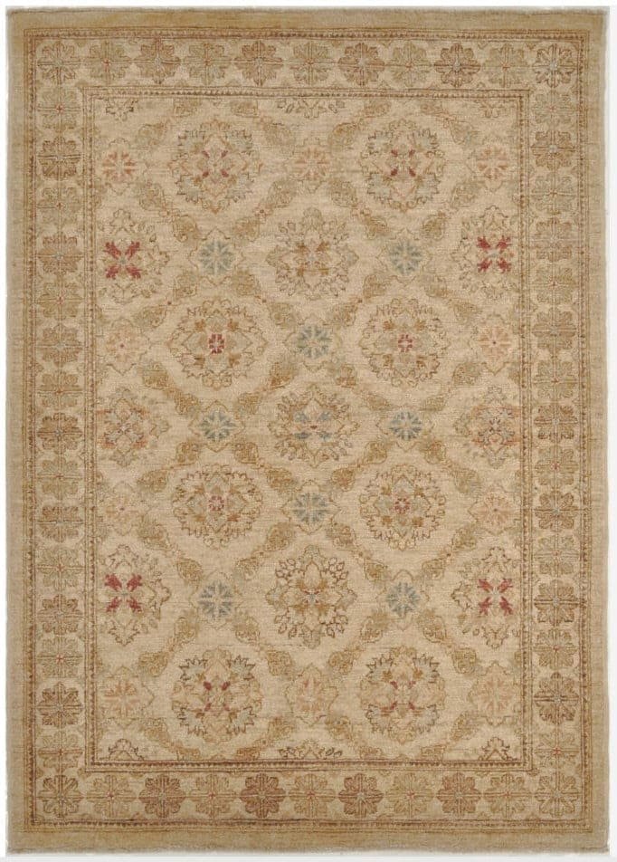 4′ x 6′ Beige Fine Hand-Knotted Pakistani Sultanabad Rug – Traditional Wool