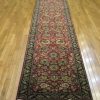 3′ x 16′ India Tabriz Design Red Floral Runner – Hand-Knotted Wool
