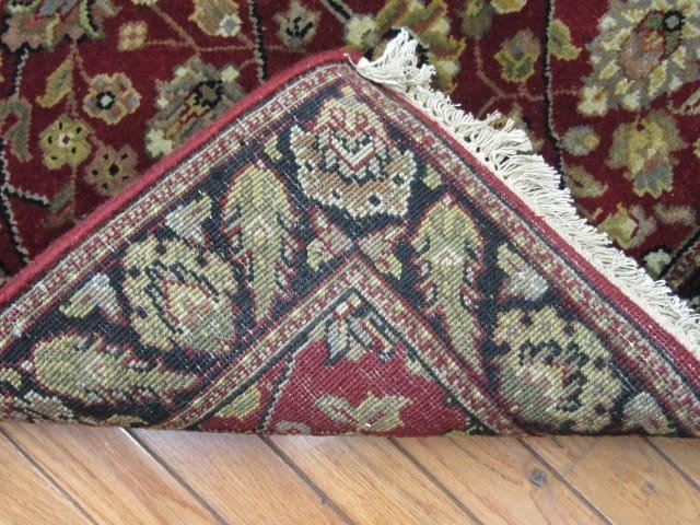 3′ x 16′ India Tabriz Design Red Floral Runner – Hand-Knotted Wool