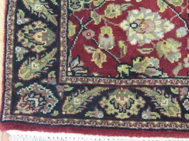 3′ x 16′ India Tabriz Design Red Floral Runner – Hand-Knotted Wool