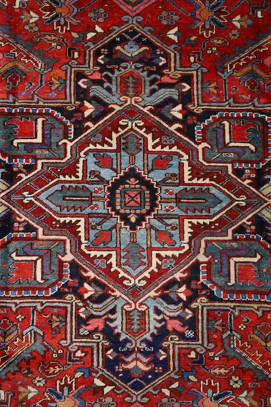 8′ x 11′ Red Fine Hand-Knotted Persian Heriz – Traditional Wool