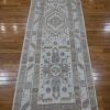 3′ x 10′ Beige Fine Hand-Knotted New Turkish Oushak Runner Rug – Transitional Wool