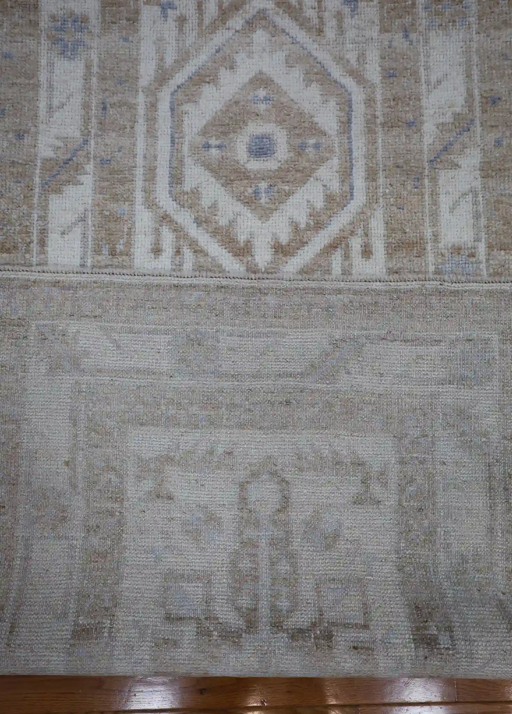 3′ x 10′ Beige Fine Hand-Knotted New Turkish Oushak Runner Rug – Transitional Wool