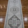 3′ x 13′ Beige Fine Hand-Knotted Afghan Oushak Runner Rug – Transitional Wool