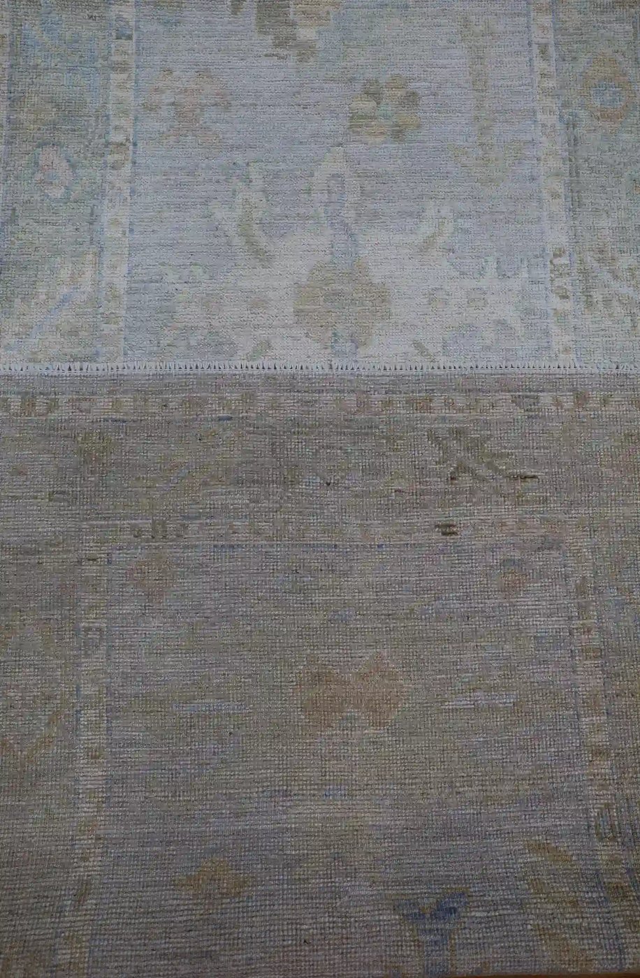3′ x 16′ Pale Blue Fine Hand-Knotted Afghan Oushak Runner – Traditional Wool