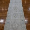 3′ x 15′ Ivory Fine Hand-Knotted Afghan Oushak Runner – Traditional Wool