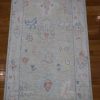 3′ x 19′ Pale Blue Fine Hand-Knotted Afghan Oushak Runner – Traditional Wool