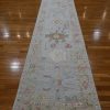 3′ x 18′ Pale Blue Fine Hand-Knotted Afghan Oushak Runner – Traditional Wool