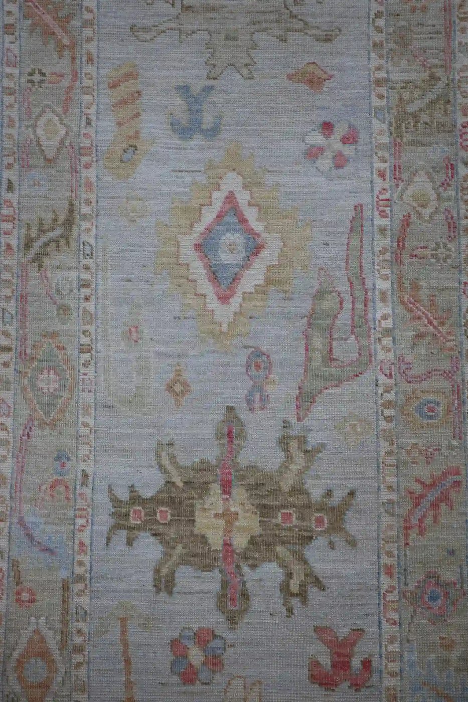 3′ x 18′ Pale Blue Fine Hand-Knotted Afghan Oushak Runner – Traditional Wool