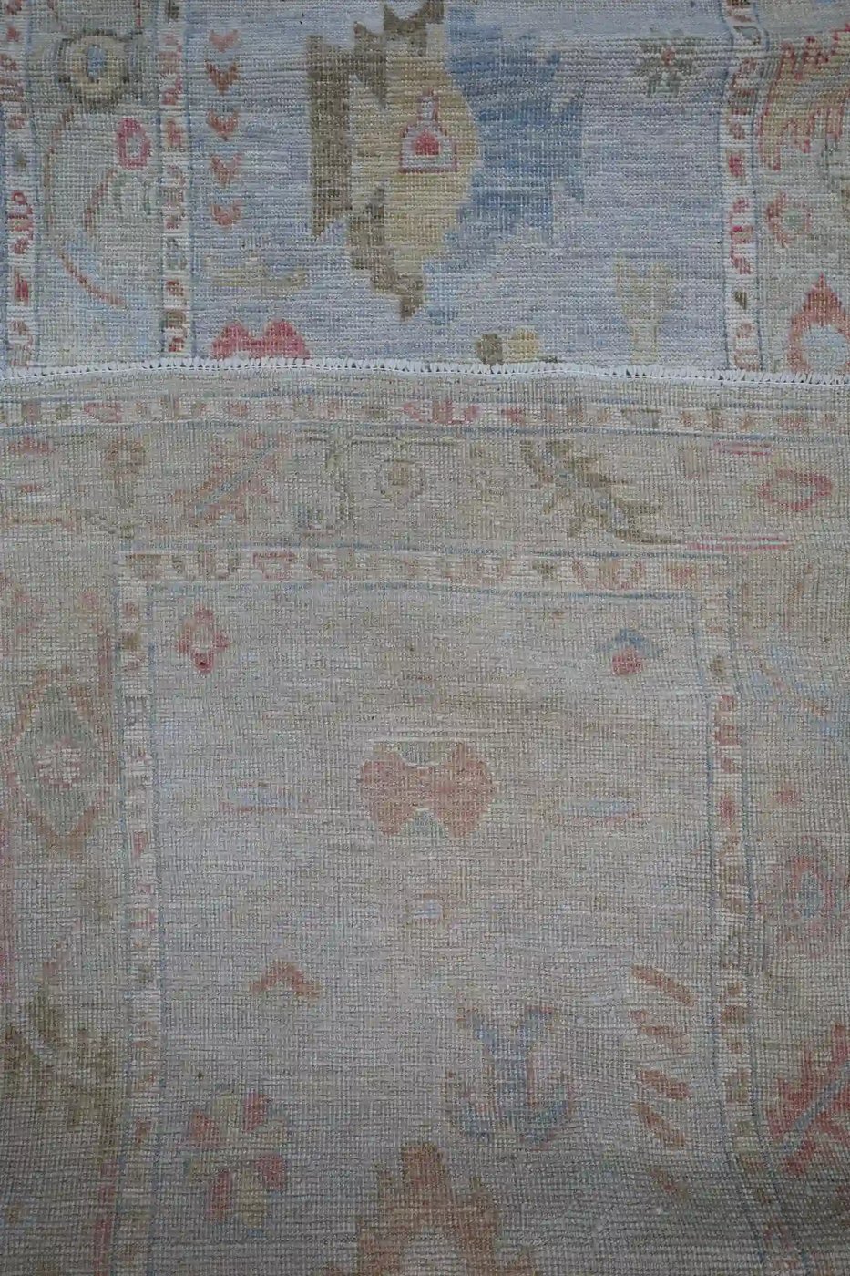 3′ x 18′ Pale Blue Fine Hand-Knotted Afghan Oushak Runner – Traditional Wool