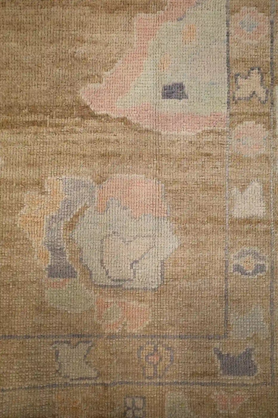 13′ x 15′ Beige Fine Hand-Knotted Turkish Oushak Rug – New Wool & Cotton