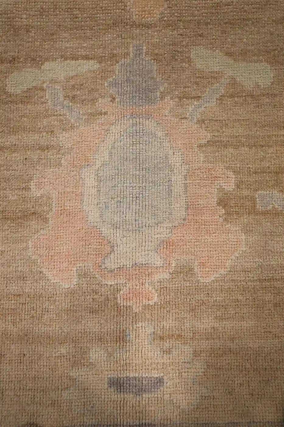 13′ x 15′ Beige Fine Hand-Knotted Turkish Oushak Rug – New Wool & Cotton