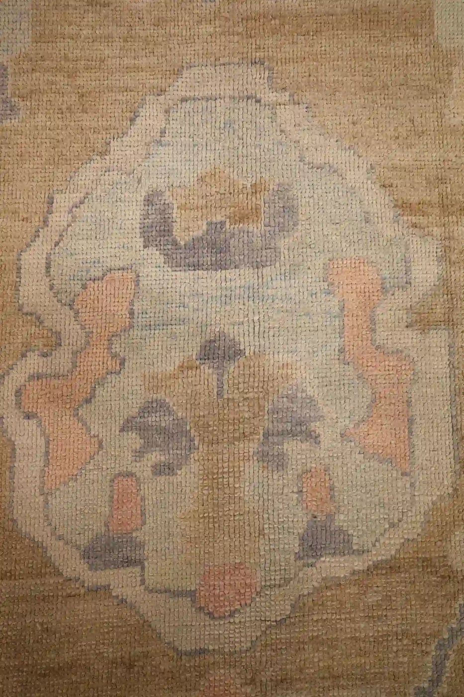 13′ x 15′ Beige Fine Hand-Knotted Turkish Oushak Rug – New Wool & Cotton