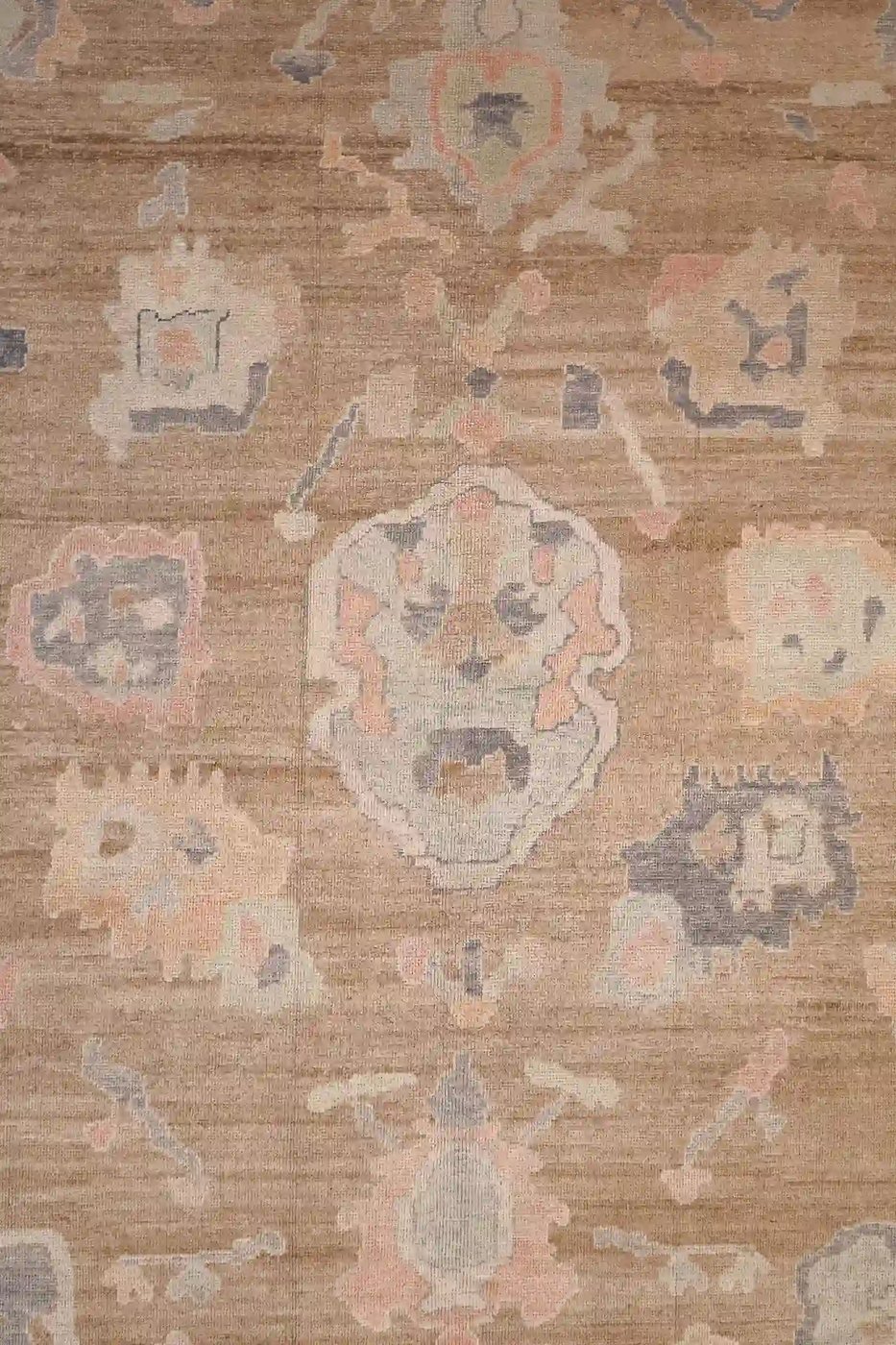 13′ x 15′ Beige Fine Hand-Knotted Turkish Oushak Rug – New Wool & Cotton