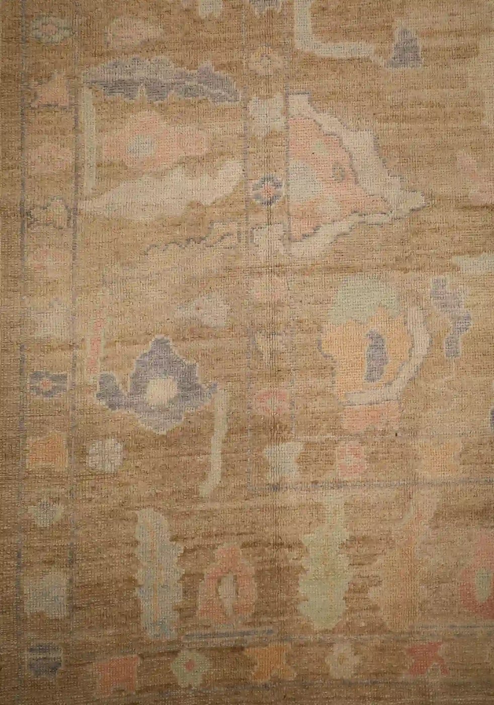 13′ x 15′ Beige Fine Hand-Knotted Turkish Oushak Rug – New Wool & Cotton