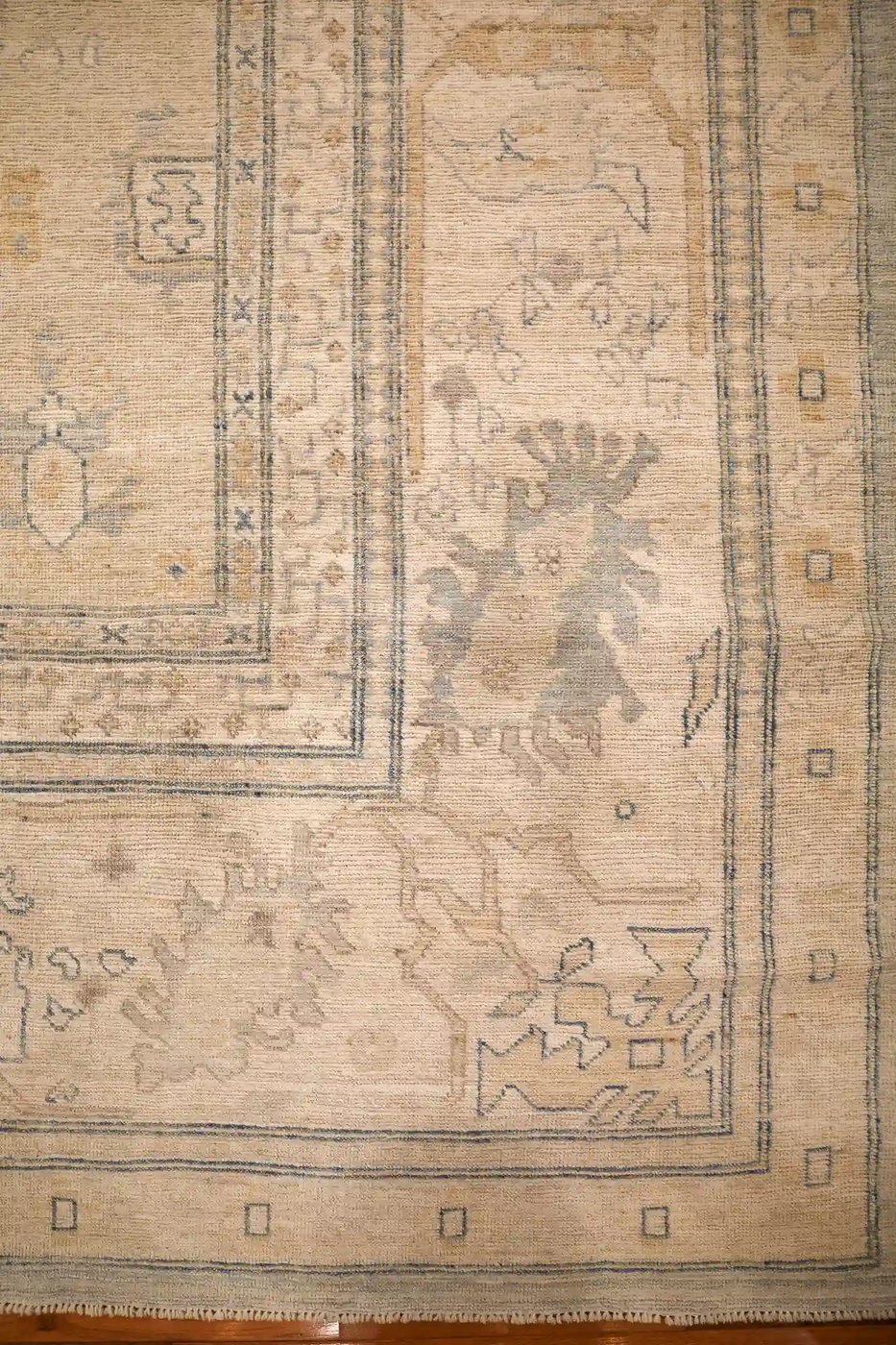12′ x 15′ Beige Fine Hand-Knotted Pakistan Oushak Rug – Traditional Wool