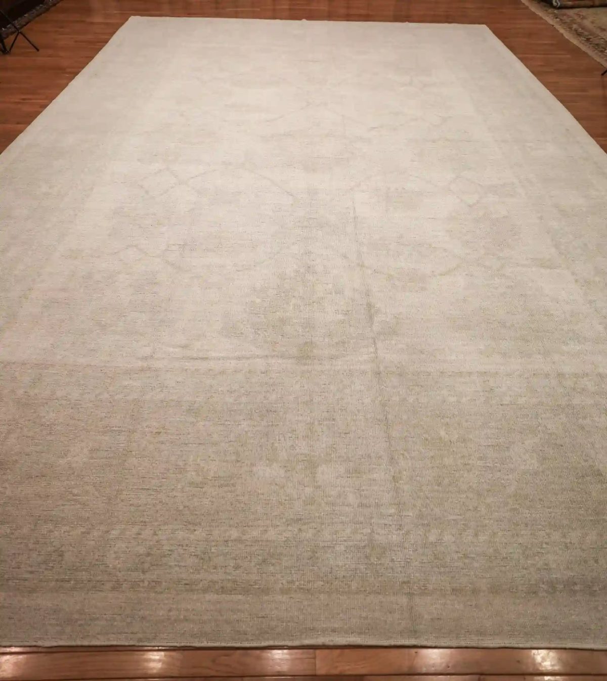 13′ x 20′ Beige Fine Hand-Knotted Turkish Oushak Rug – Vintage Wool