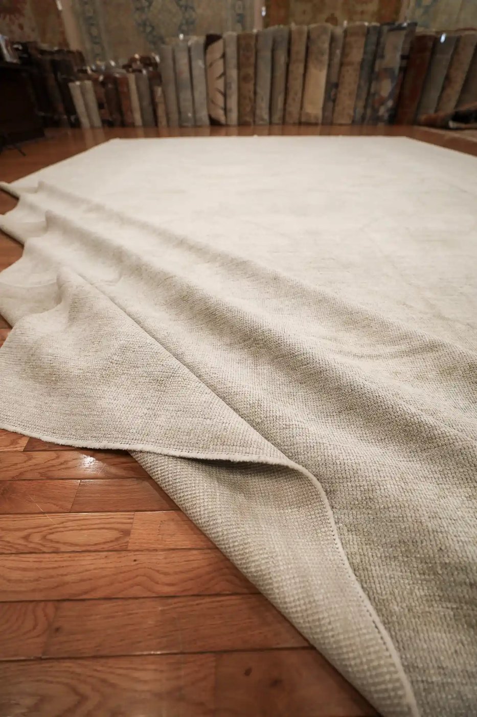 13′ x 20′ Beige Fine Hand-Knotted Turkish Oushak Rug – Vintage Wool