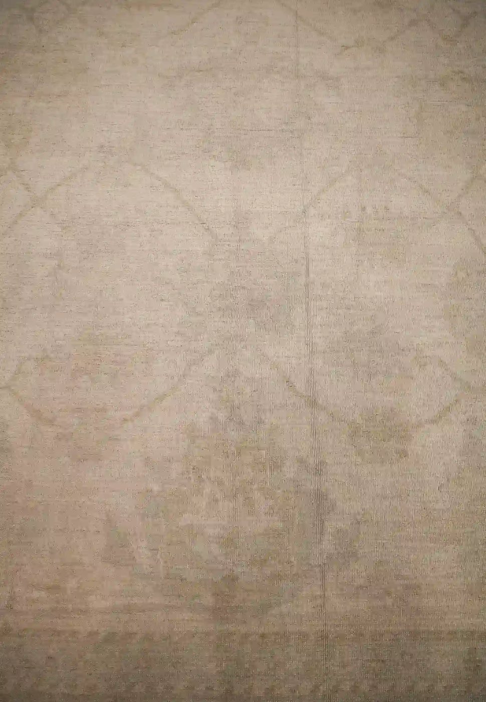 13′ x 20′ Beige Fine Hand-Knotted Turkish Oushak Rug – Vintage Wool