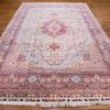 10′ x 14′ Pink Fine Hand-Knotted Persian Tabriz Rug – Traditional Wool & Silk